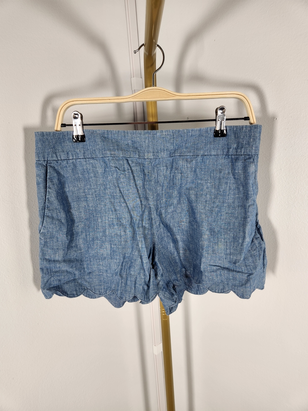 LOFT Light Blue Scalloped Hem Jean Shorts